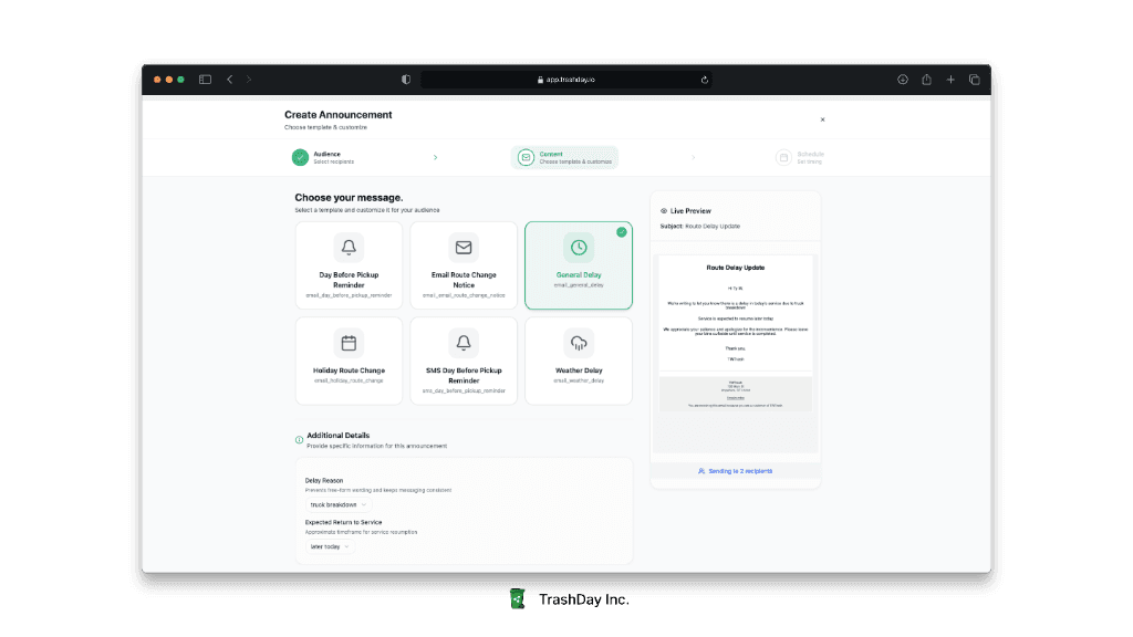 TrashDay Ops Dashboard